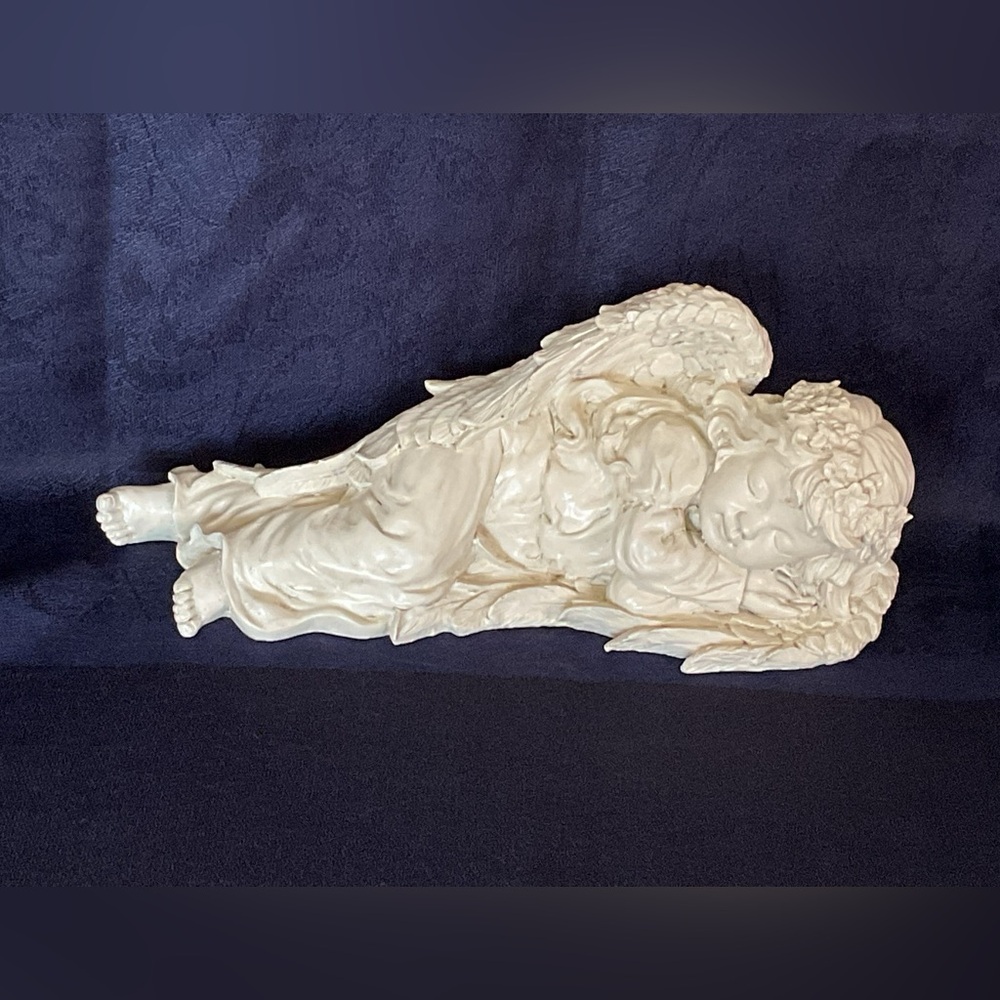 HTF MSR IMPORTS SLEEPING CHERUB ANGEL FIGURINE